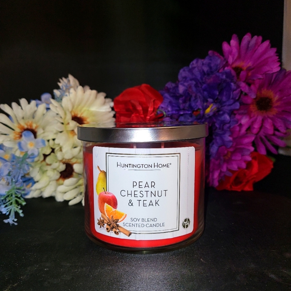 Pear Chestnut and Teak 3 Wick Candle